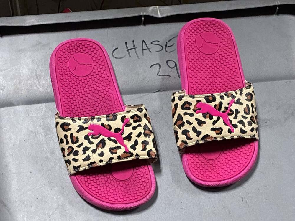 Puma Cool Cat Cheetah BX Slide Pink Glow Leopard Sandals Size 4